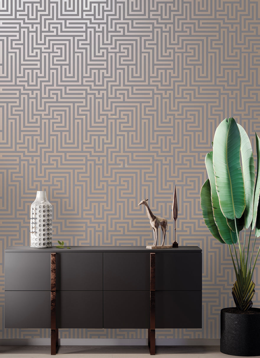 Glistening Maze Grey_Rose Gold