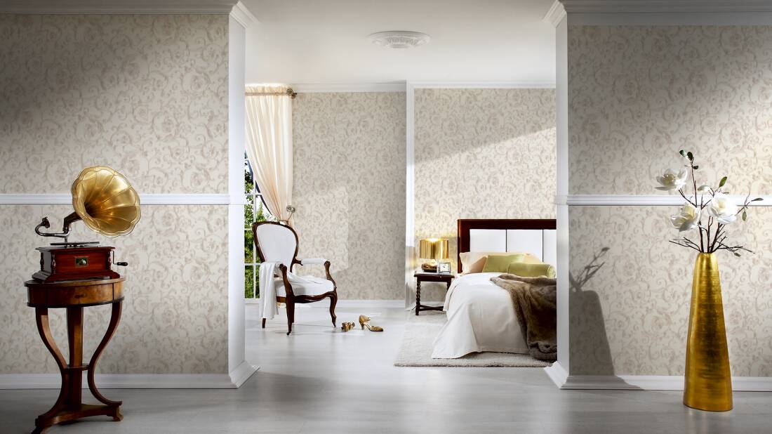 VERSACE HOME WALLPAPER «BEIGE, CREAM, METALLIC» 343263