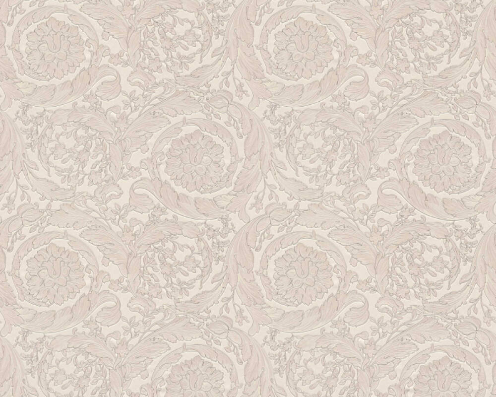 VERSACE HOME WALLPAPER «BAROQUE, FLOWERS, BROWN, CREAM, METALLIC» 935835
