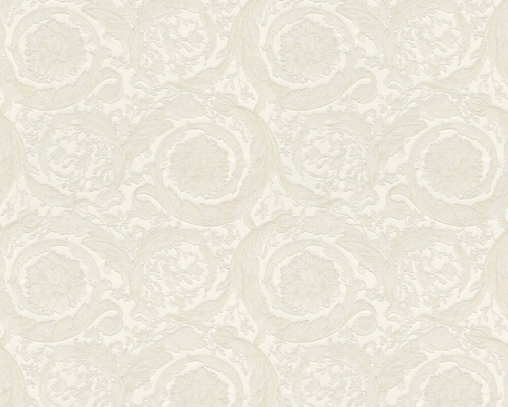 VERSACE HOME WALLPAPER «FLOWERS, CREAM, METALLIC» 935832