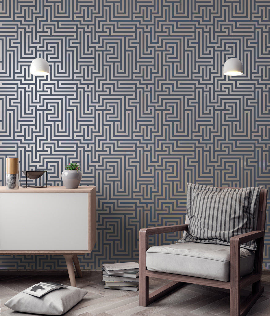 Glistening Maze Navy