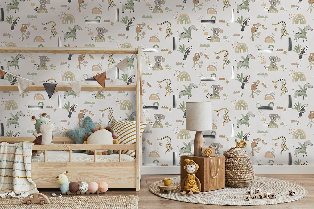 Abstract Animals Sage/Beige