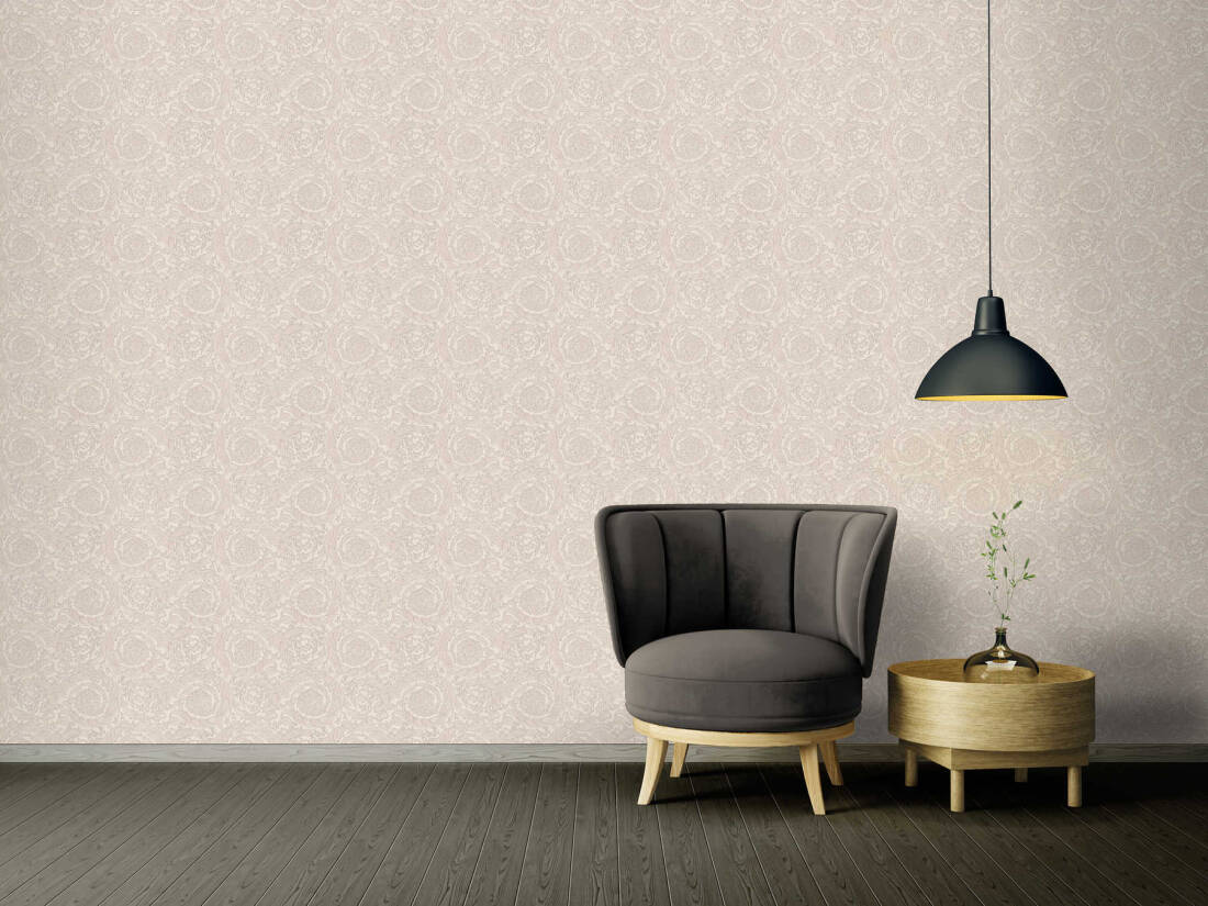 VERSACE HOME WALLPAPER «BAROQUE, FLOWERS, BROWN, CREAM, METALLIC» 935835