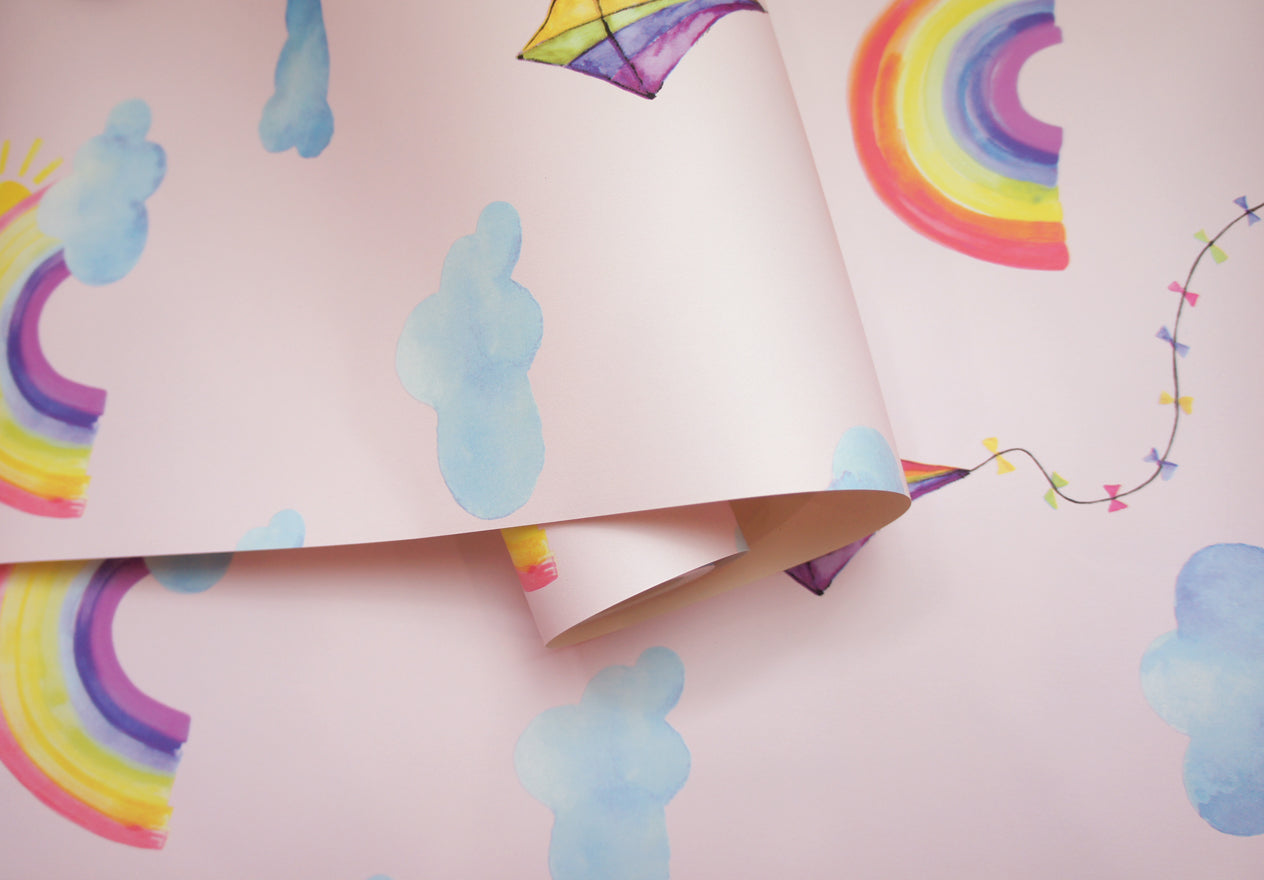 Rainbows and Flying Kites Pink