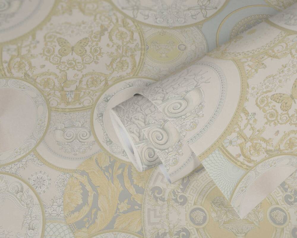 VERSACE HOME WALLPAPER «CREAM, METALLIC, WHITE» 349012