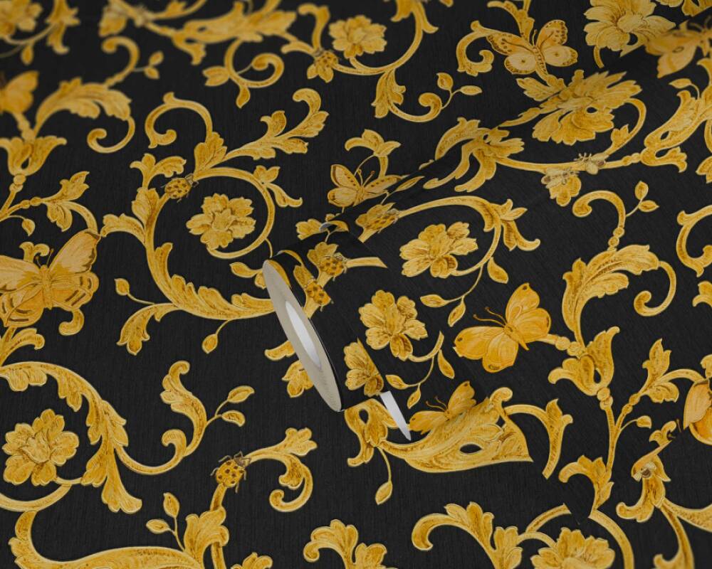 VERSACE HOME WALLPAPER «BLACK, GOLD, METALLIC, YELLOW» 343252