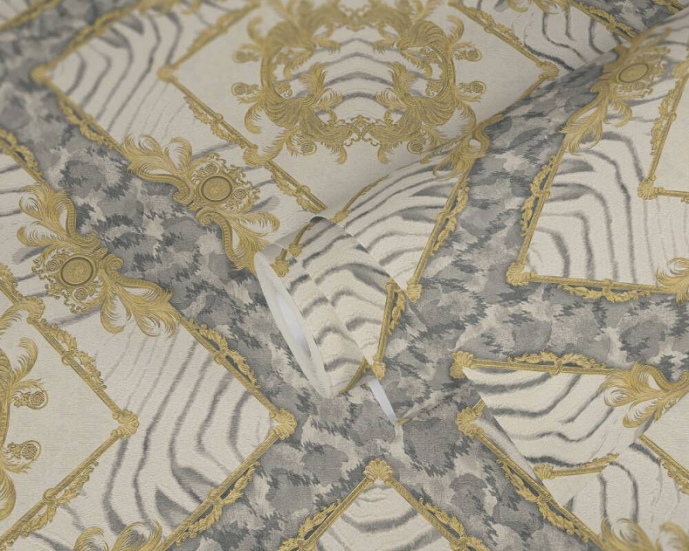 VERSACE HOME WALLPAPER «CREAM, GREY, METALLIC» 349042