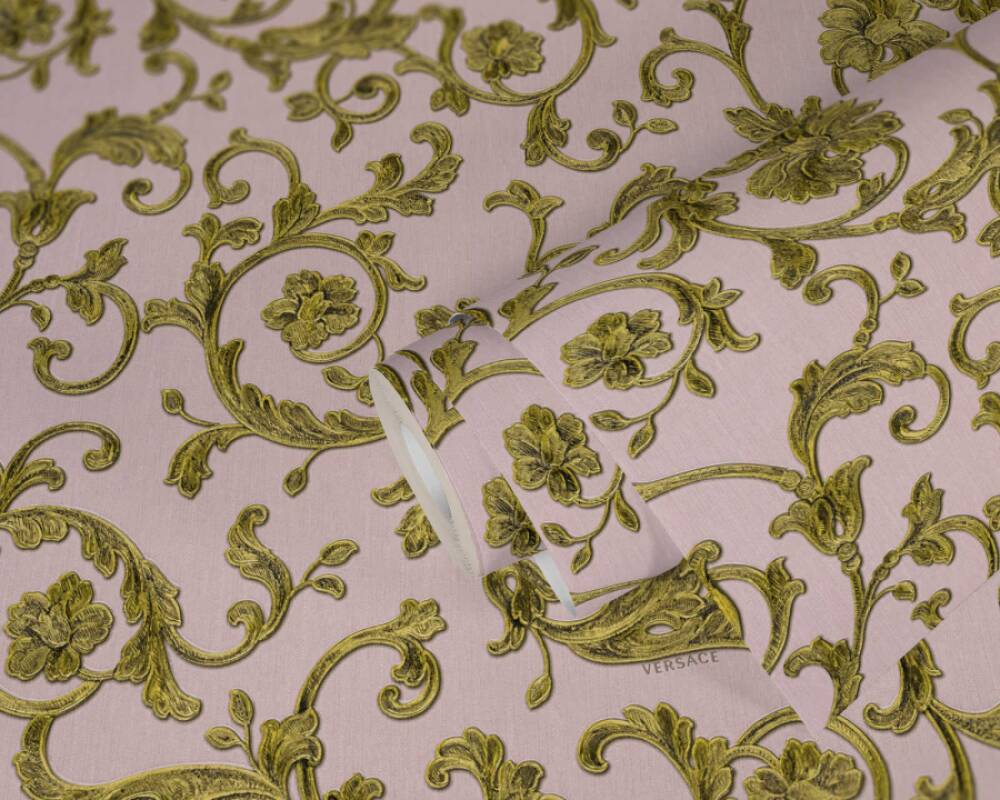 VERSACE HOME WALLPAPER «GOLD, GREEN, METALLIC, PINK» 343264