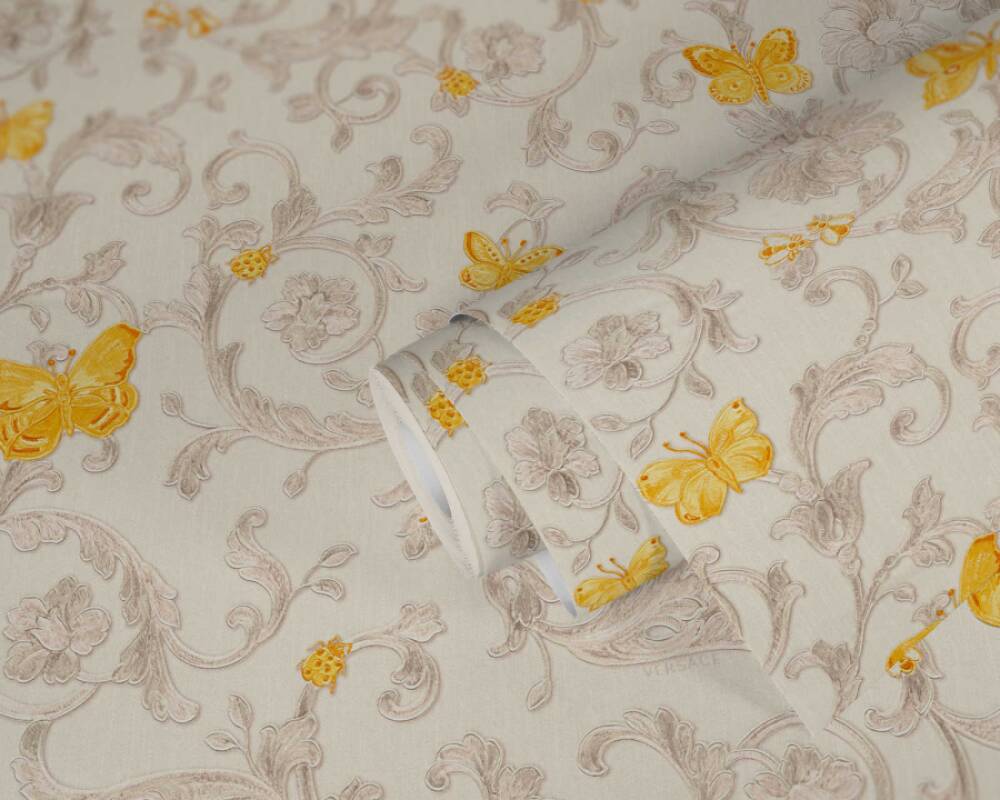 VERSACE HOME WALLPAPER «CREAM, METALLIC, YELLOW» 343253