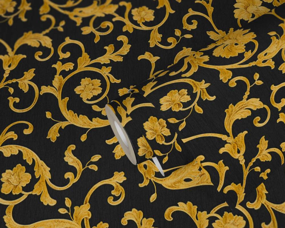 VERSACE HOME WALLPAPER «BLACK, GOLD, METALLIC, YELLOW» 343262