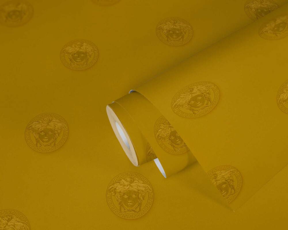 VERSACE HOME WALLPAPER «FABRIC, GOLD, METALLIC, YELLOW» 348624