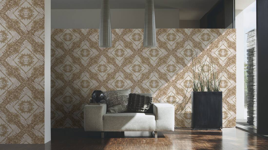 VERSACE HOME WALLPAPER «BEIGE, BRONZE, BROWN, METALLIC» 349041