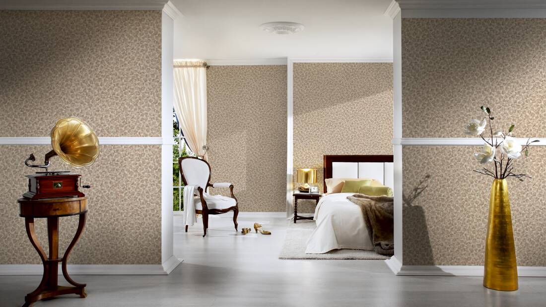 VERSACE HOME WALLPAPER «BEIGE, BROWN, METALLIC» 349021