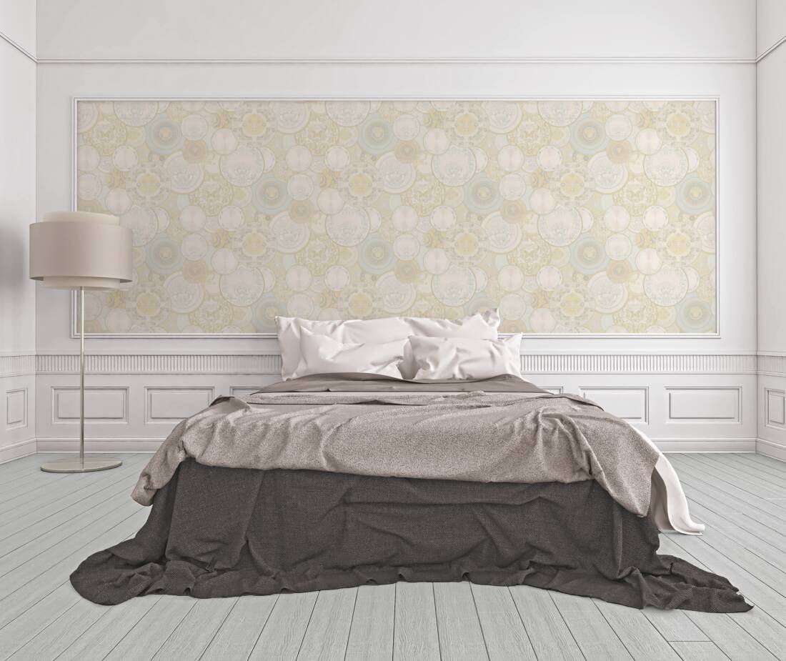 VERSACE HOME WALLPAPER «CREAM, METALLIC, WHITE» 349012