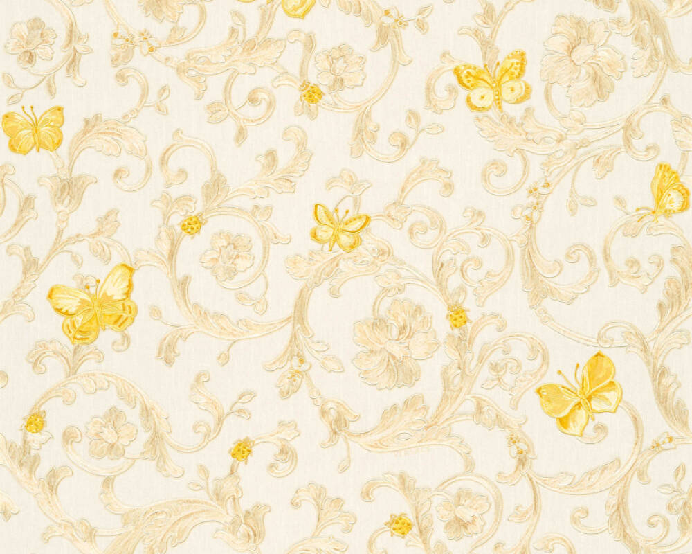 VERSACE HOME WALLPAPER «CREAM, GOLD, METALLIC, YELLOW» 343251