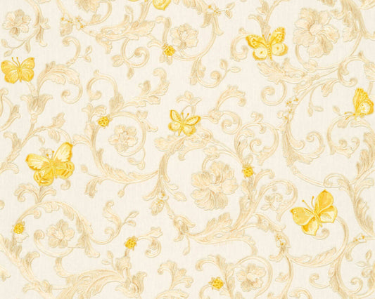 VERSACE HOME WALLPAPER «CREAM, GOLD, METALLIC, YELLOW» 343251