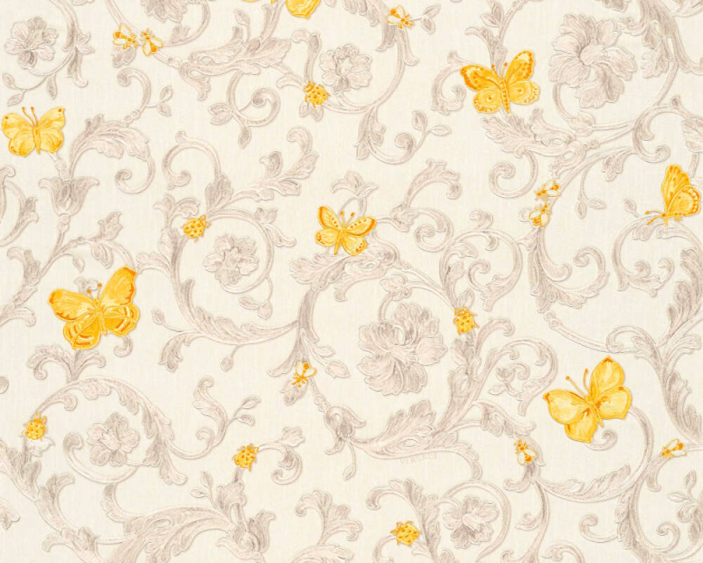 VERSACE HOME WALLPAPER «CREAM, METALLIC, YELLOW» 343253