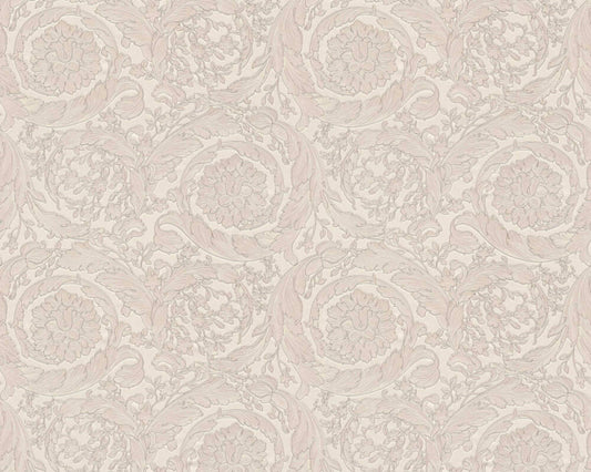 VERSACE HOME WALLPAPER «BAROQUE, FLOWERS, BROWN, CREAM, METALLIC» 935835