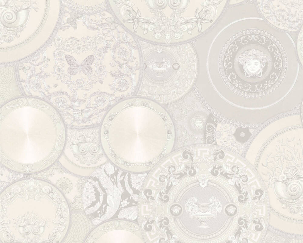 VERSACE HOME WALLPAPER «GREY, METALLIC, SILVER, WHITE» 349014