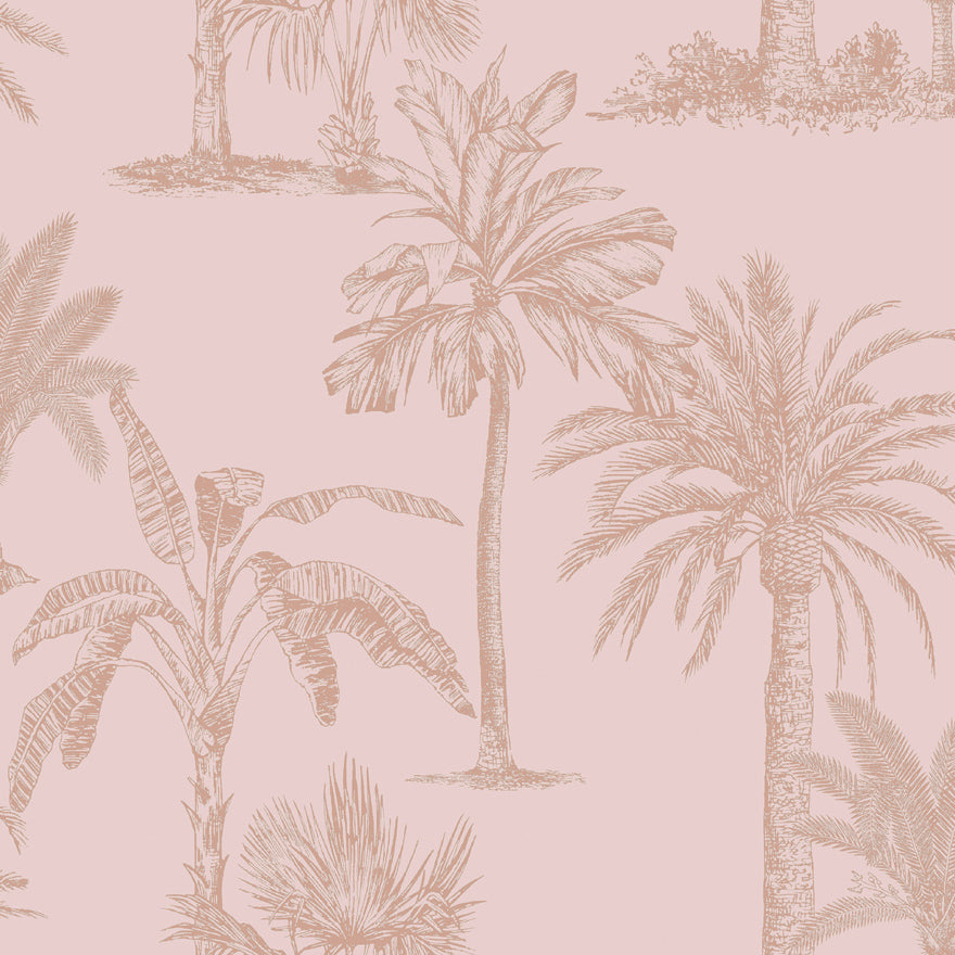 Glistening Tropical Tree Blush Pink