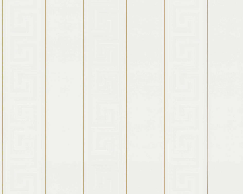 VERSACE HOME WALLPAPER «STRIPES, GOLD, METALLIC, WHITE» 935241