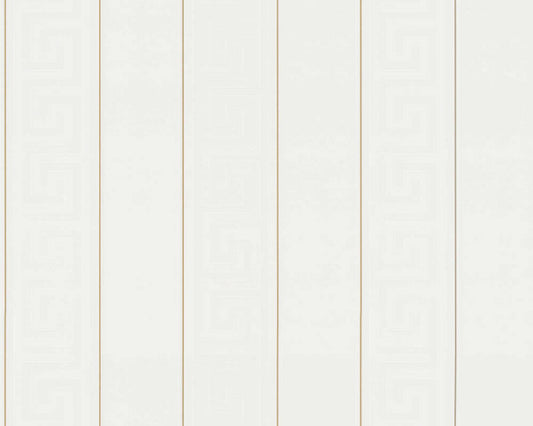 VERSACE HOME WALLPAPER «STRIPES, GOLD, METALLIC, WHITE» 935241