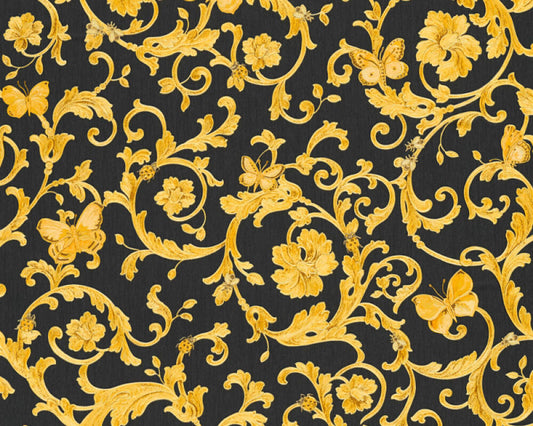 VERSACE HOME WALLPAPER «BLACK, GOLD, METALLIC, YELLOW» 343252