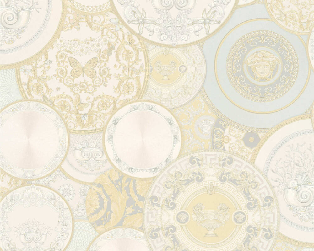 VERSACE HOME WALLPAPER «CREAM, METALLIC, WHITE» 349012