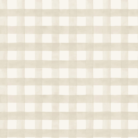 Watercolor Gingham Beige