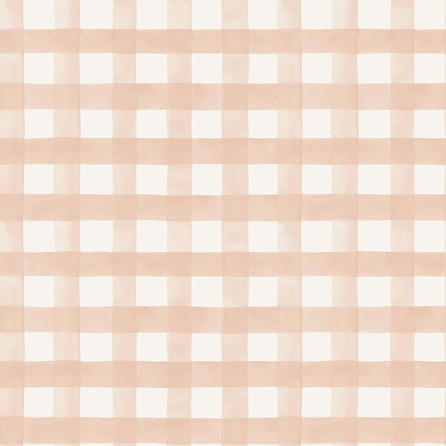 Watercolor Gingham Soft Coral