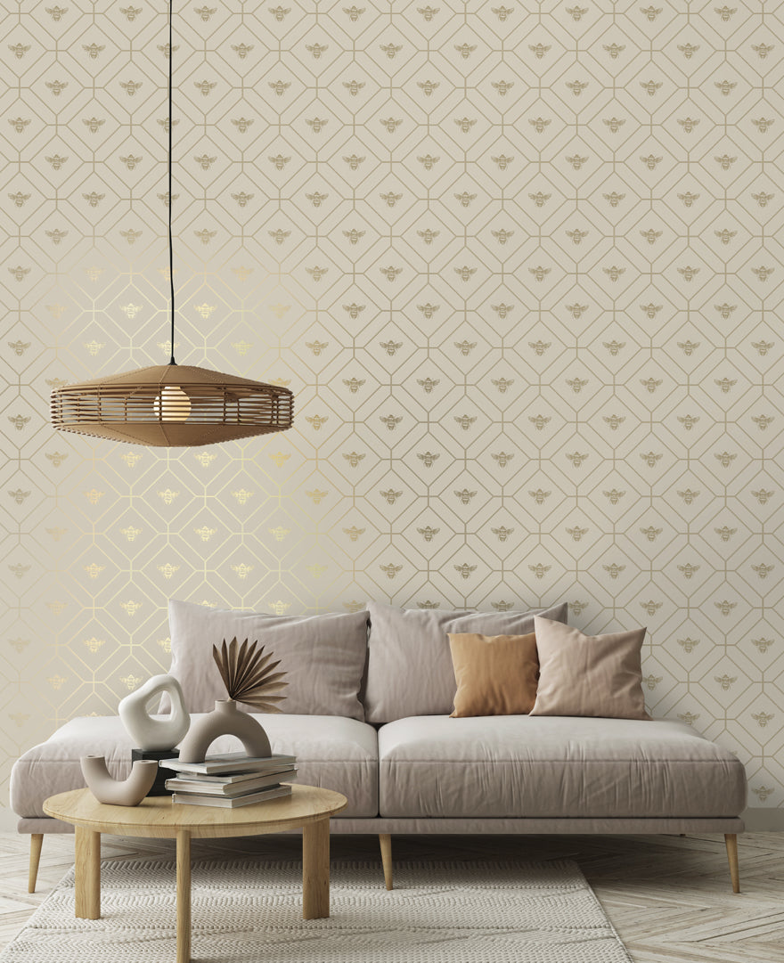 Honeycomb Bee Taupe