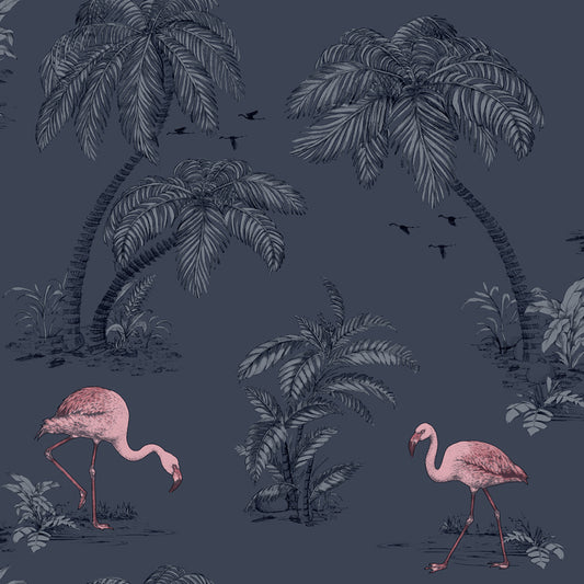 Flamingo Lake Midnight Blue/Pink