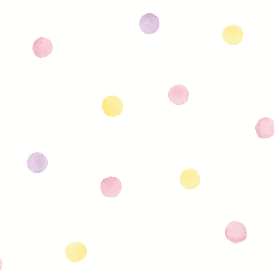 Watercolor Polka Dots Pink_Yellow