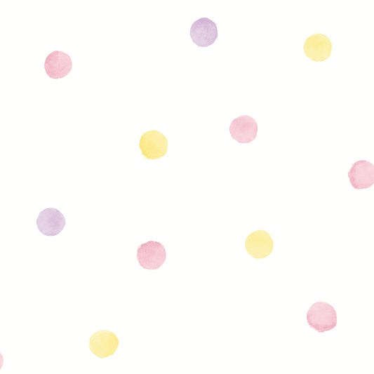 Watercolor Polka Dots Pink_Yellow